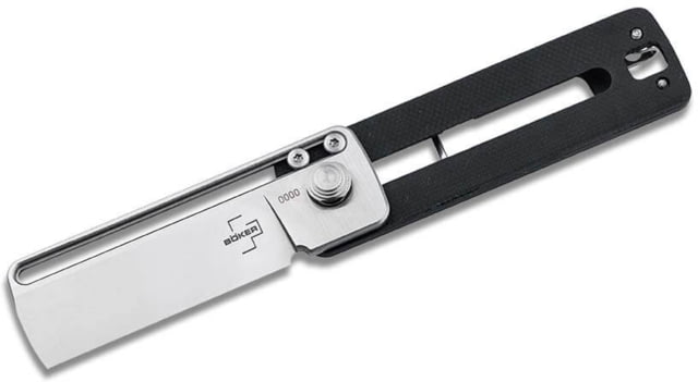 Boker Plus S-Rail Folding Knife 3in Closed 2in Satin D2 Tool Steel Blade Black G10 Handle - Boker Plus