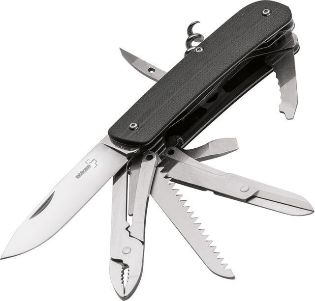 Boker Plus Tech Tool City 4 Folding Knife 2.75" 12C27 Sandvik stainless blade Black G10 handle - Boker Plus