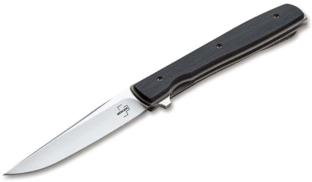 Boker Plus Urban Trapper Folding Knife 3.43in Titan VG-10 Clip Point Blade G10 Black Handle - Boker Plus