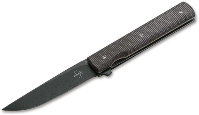 Boker Plus Urban Trapper Linear Folding Knife 3.27in Black Blade VG-10 Micarta Olive Handle - Boker Plus