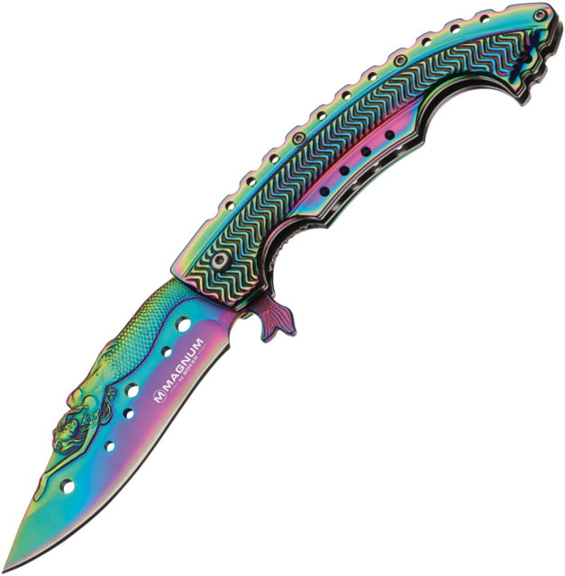 Boker Rainbow Mermaid Folding Knife 3.74 in 440A Stainless Steel Multicolored - Magnum