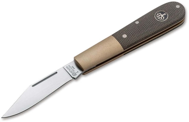 Boker Solingen Barlow Expedition Folding Knife 2.52in 440C Micarta Brass Olive Handle - Boker Solingen