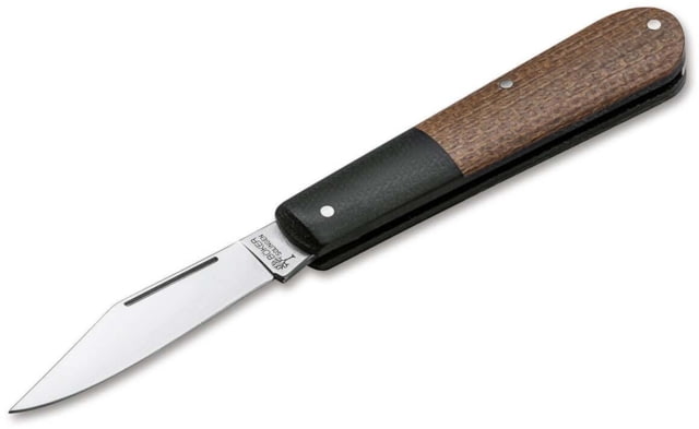 Boker Solingen Barlow Integral Jute Foling Knife 2.52in N690 Micarta Brown Handle - Boker Solingen