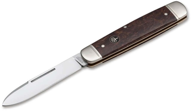 Boker Solingen Cattle Folding Knife 3.23in N690 Curly Birch Wood Nickel Silver Brown Handle - Boker Solingen
