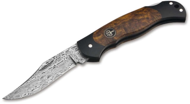 Boker Solingen Junior Scout Lightweight Folding Knife 2.72in Damascus Curly Birch Wood Brown Handle - Boker Solingen