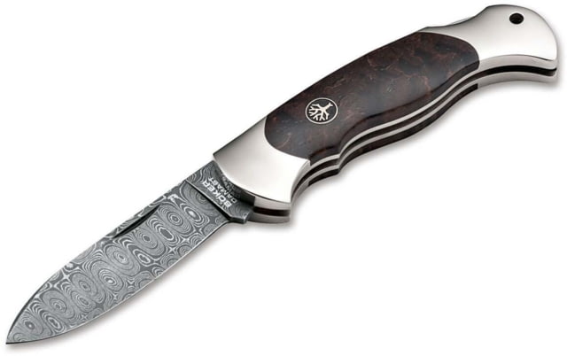 Boker Solingen Scout Spearpoint Folding Knife 3.11in Curly Birch Wood Nickel Silver Brown Handle - Boker Solingen