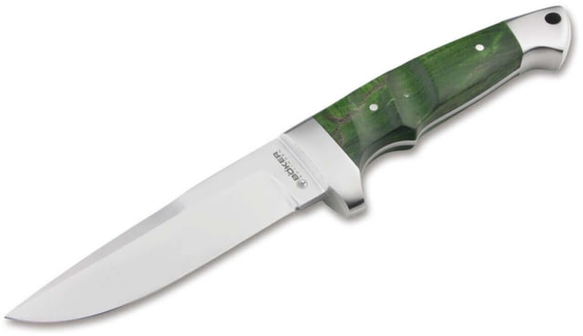 Boker Solingen Vollintegral 2.0 Fixed Blade Knife 4.61in 440C Curly Birch Wood Green Handle - Boker Solingen