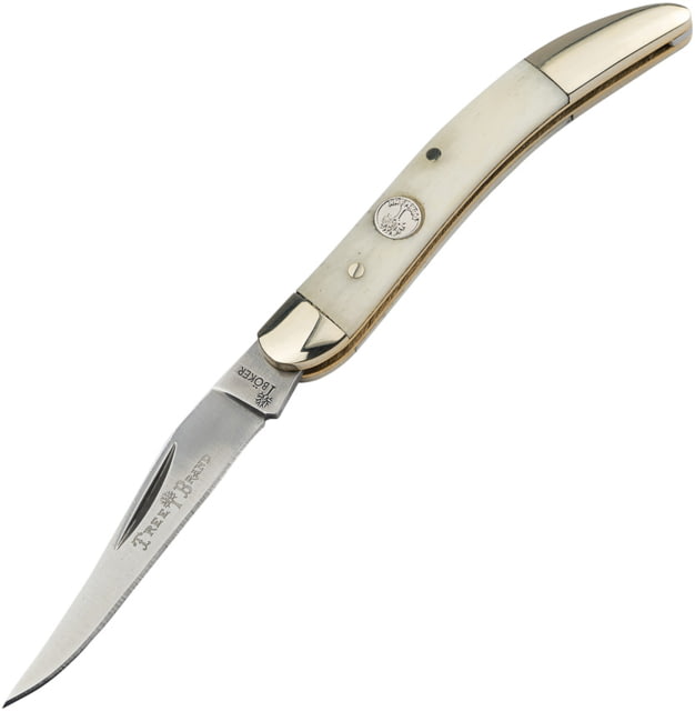 Boker Toothpick Smooth White Bone Folding Knife 3.25in Closed D2 Tool Steel Blade White Smooth Bone Handle