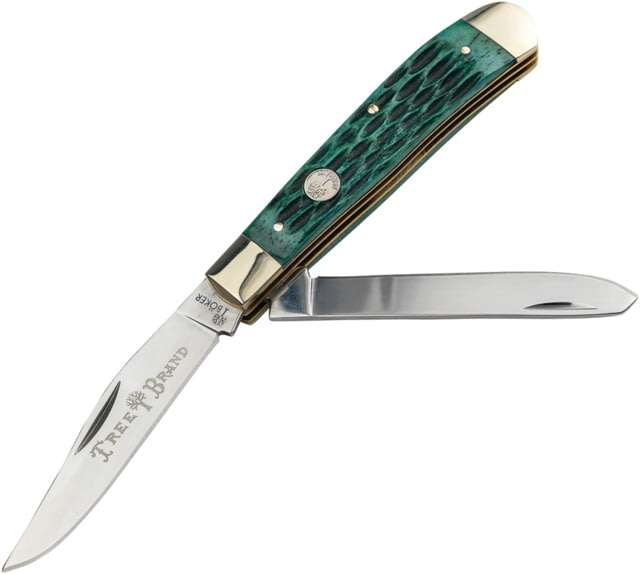 Boker Tree Brand Trapper Folding Knife Green jigged bone