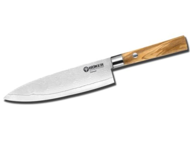 Boker Solingen Damascus Olive Utility Knife 6 1/8in Pakkawood Handle - Boker Solingen