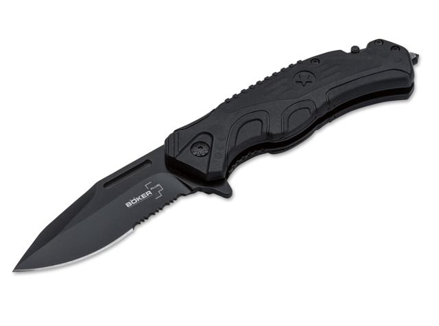 Boker Plus USA SAVIOR 2 Folding Knife 3.3 in 12C27 TRP Black Handle