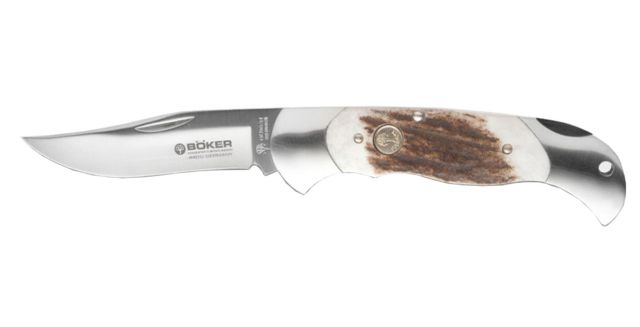 Boker USA Stag Lock Blade Folding Knife 3 1/8in 440C SS Blade Silver - Boker Usa
