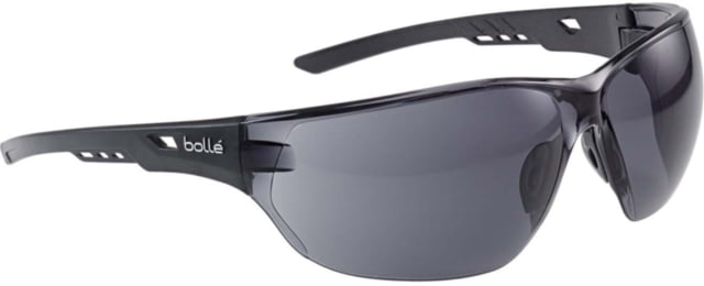 Bolle Ness+ Safety Glasses Black Frame Smoke Lens