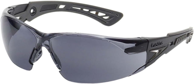 Bolle Rush+ Safety Glasses Black Grey Frame Smoke Lens - Bolle