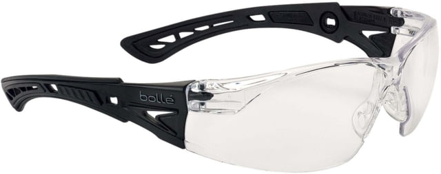 Bolle Rush+ Small Safety Glasses Matte Black Frame Clear BSSI Lens - Bolle