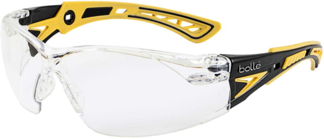Bolle Rush+ Small Safety Glasses Yellow Black Frame Clear Lens - Bolle