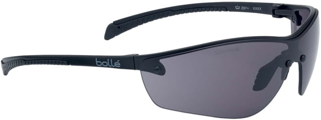 Bolle Silium+ Safety Glasses Matte Black Frame Smoke BSSI Lens - Bolle