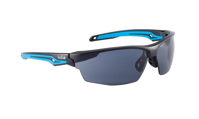 Bolle Tryon Safety Glasses Black Blue Frame Smoke Lens - Bolle
