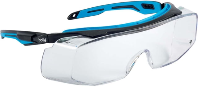 Bolle Tryon OTG Safety Glasses Black Blue Frame Clear Lens - Bolle
