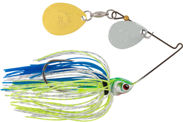 Booyah Covert Finesse Spinnerbait Double Colorado Blade 3/8oz 4in Wht/Chart/Blue