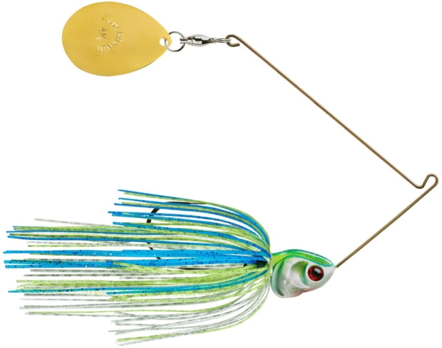 Booyah Booyah J.C. Covert Series Single Colorado Spinnerbait Fishing Hook 1/2oz 4/0 1 Piece White/Chartreuse/Blue - $9.99 at Optics Planet
