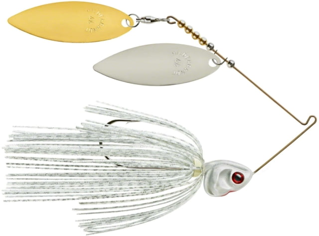 Booyah Booyah J.C. Covert Series Double Willow Spinnerbait Fishing Hook 1/2 oz 1 Piece White/Silver Scale-Nickel/Gold - $9.99 at Optics Planet