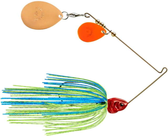 Booyah Booyah J.C. Covert Series Double Colorado Spinnerbait Fishing Hook 3/8oz 1 Piece Blue/Chart-Red Head-Copper/Orange - $9.99 at Optics Planet