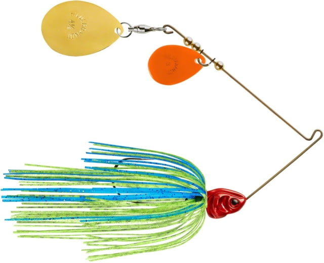 Booyah Booyah J.C. Covert Series Double Colorado Spinnerbait Fishing Hook 3/8oz 1 Piece Blue/Chart-Red Head-Gold/Orange - $9.99 at Optics Planet