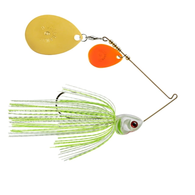 Booyah Booyah J.C. Covert Series Double Colorado Spinnerbait Fishing Hook 3/4oz 1 Piece White/Chart/Silver Scl-Orange - $10.99 at Optics Planet