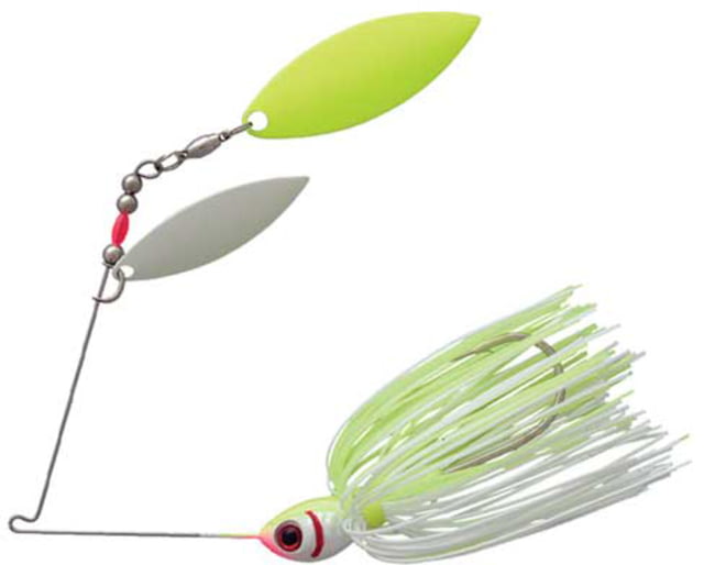 Booyah Glow Blade Willow Spinnerbait 3/8oz Ch Pearl Wht/Wht Cht