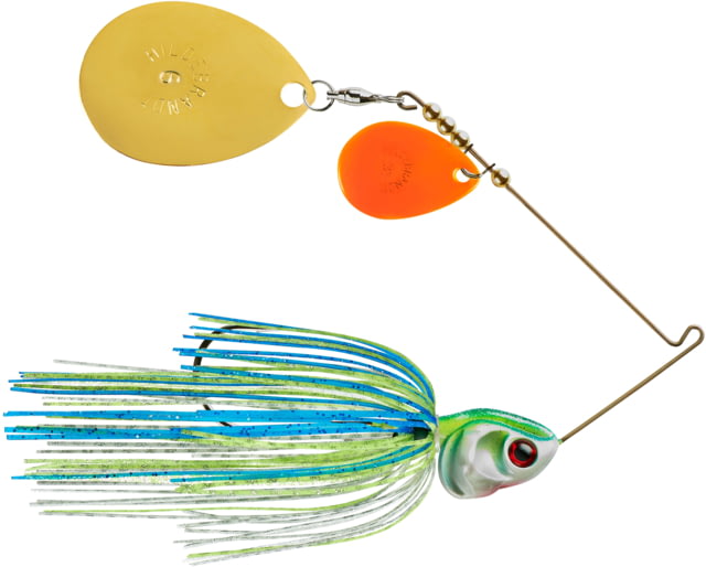 Booyah Booyah J.C. Covert Series Double Colorado Spinnerbait Fishing Hook 3/4oz 1 Piece White/Chartreuse/Blue-Orange - $10.99 at Optics Planet