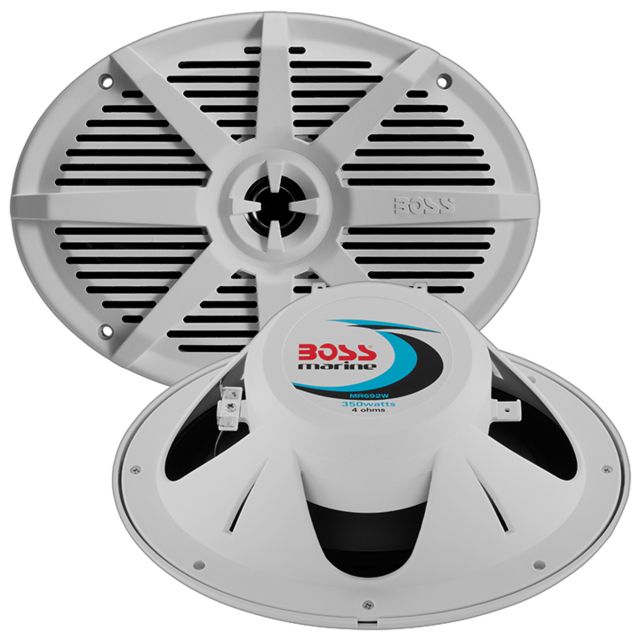Boss Audio 6x9in 2-Way Coaxial Marine Speaker 350W White