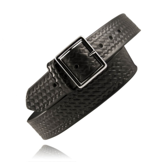 Boston Leather 1 3/4in Garrison Belt - Men's 46 Brown Basketweave Gold Buckle - Boston Leather