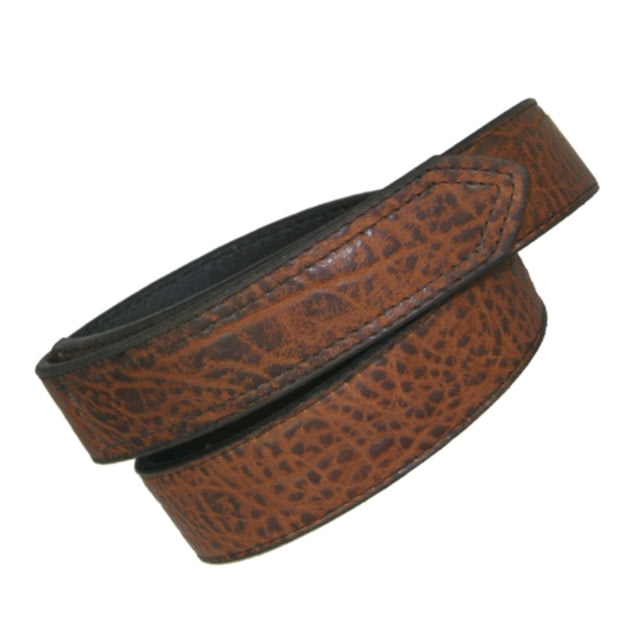 Boston Leather 1.5 Tucson Full Grain Bison Leather Hook & Loop Tipped Belt 26 in Brown