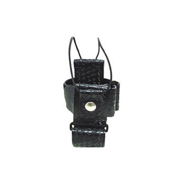 Boston Leather Adjustable Radio Holders Nickel Basket Weave Black - Boston Leather
