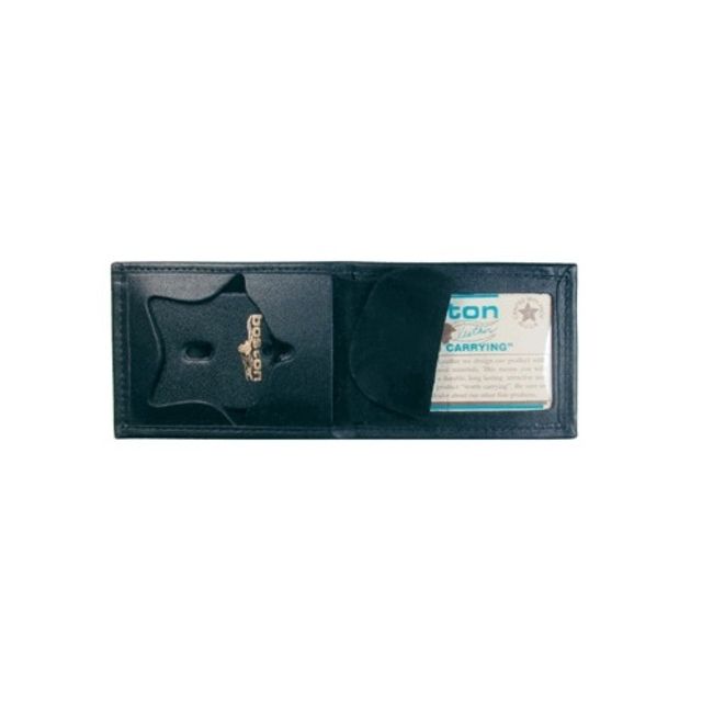 Boston Leather Billfold Style Badge Case Black - Boston Leather