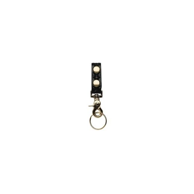Boston Leather Belt Keeper With Deluxe Swivel Key Snap Black - Boston Leather