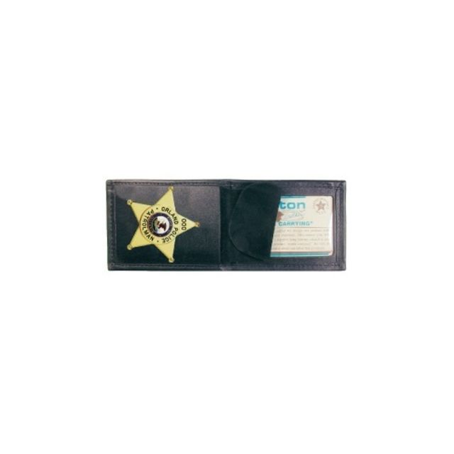 Boston Leather Billfold Style Badge Case Black - Boston Leather