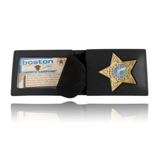 Boston Leather Billfold Style Badge Case Hard Leather - Boston Leather