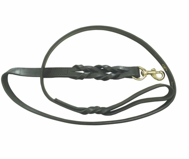 Boston Leather 60 Braided Leather Lead Black - Boston Leather