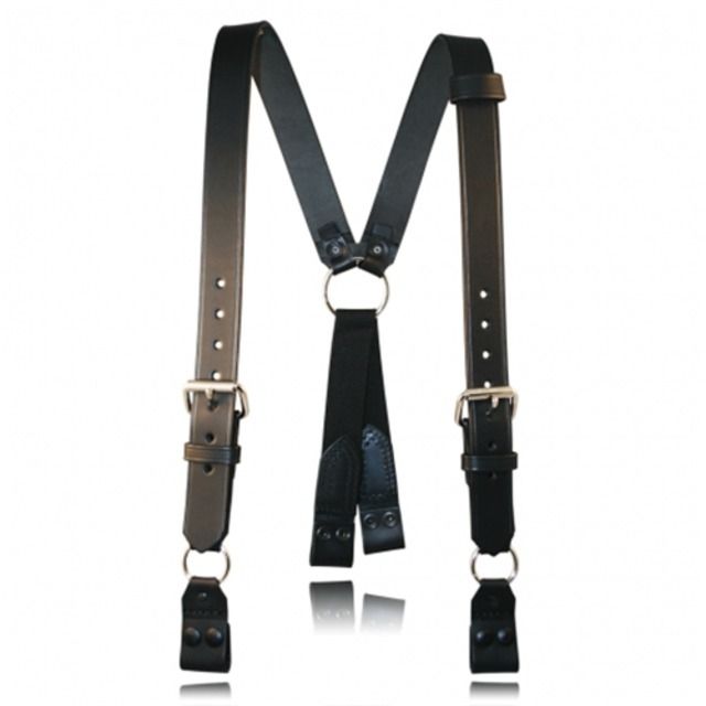Boston Leather Firefighters Suspenders Loop Attachment Black - Boston Leather