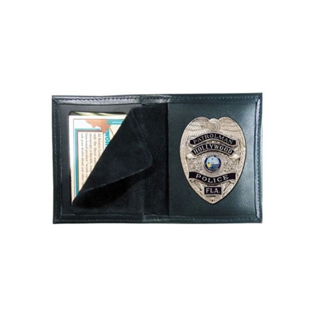 Boston Leather Book Style Badge Case Black - Boston Leather