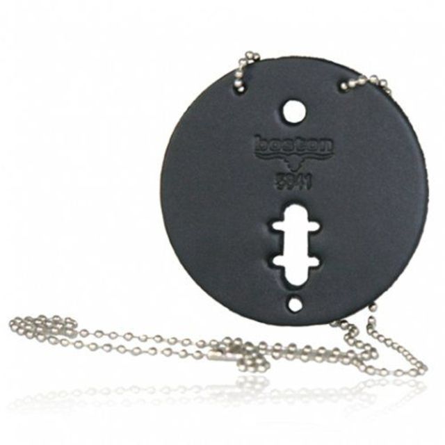 Boston Leather Circle Badge Holder Black - Boston Leather