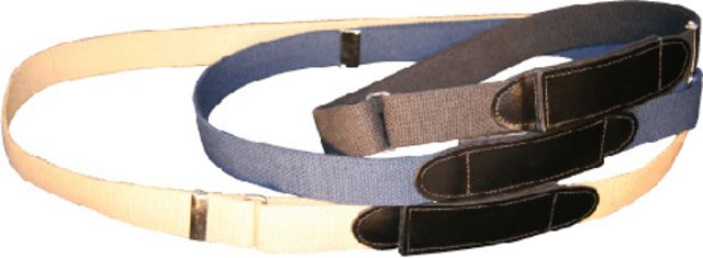 Boston Leather 1-1/4 Adjustable Hook & Loop Closure Cotton Web Belt Black Tan