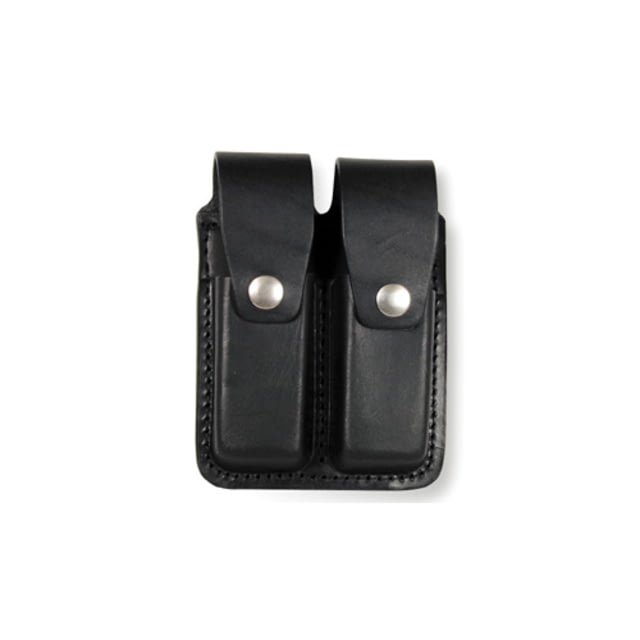 Boston Leather Double Mag Holder For 9mm/40cal Nickel Basket Weave Black - Boston Leather