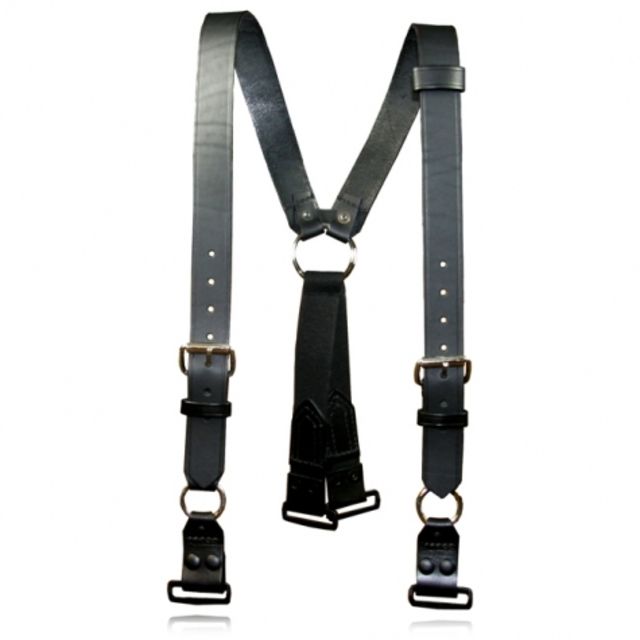 Boston Leather Firefighters Suspenders Loop Attachment Black - Boston Leather