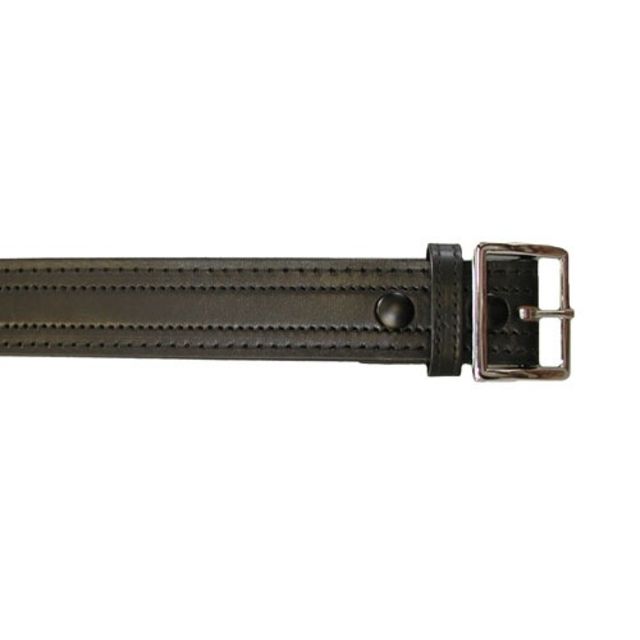 Boston Leather Garrison Belt Plain 4 Row Stitched w/Gold Buckle Size 48 1.75in 48 - Boston Leather