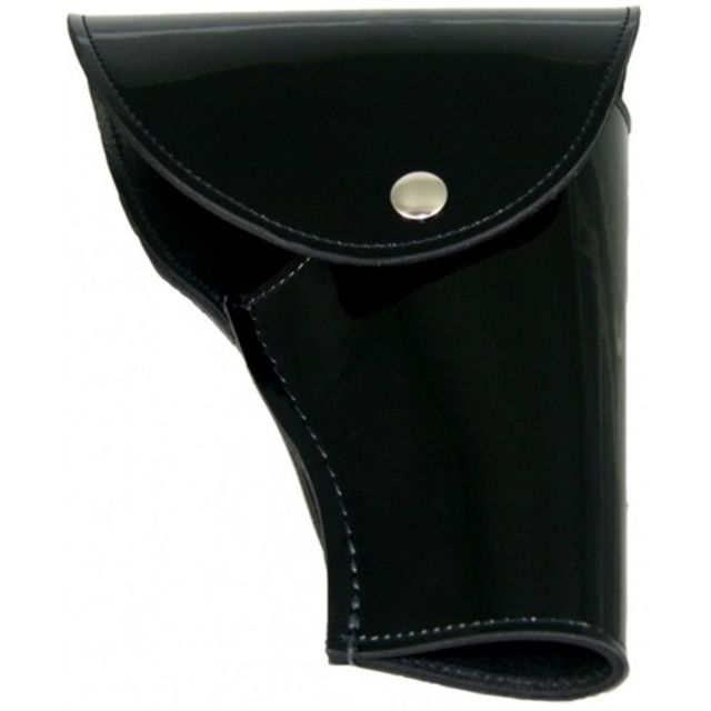 Boston Leather Black Full Grain Leather Flap Holster Plain Fits Glock with Gold Snap - Boston Leather