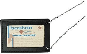 Boston Leather Neck Chain 2 Id-no Badge Black - Boston Leather