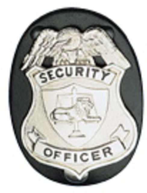 Boston Leather Oval Badge Holder Black - Boston Leather